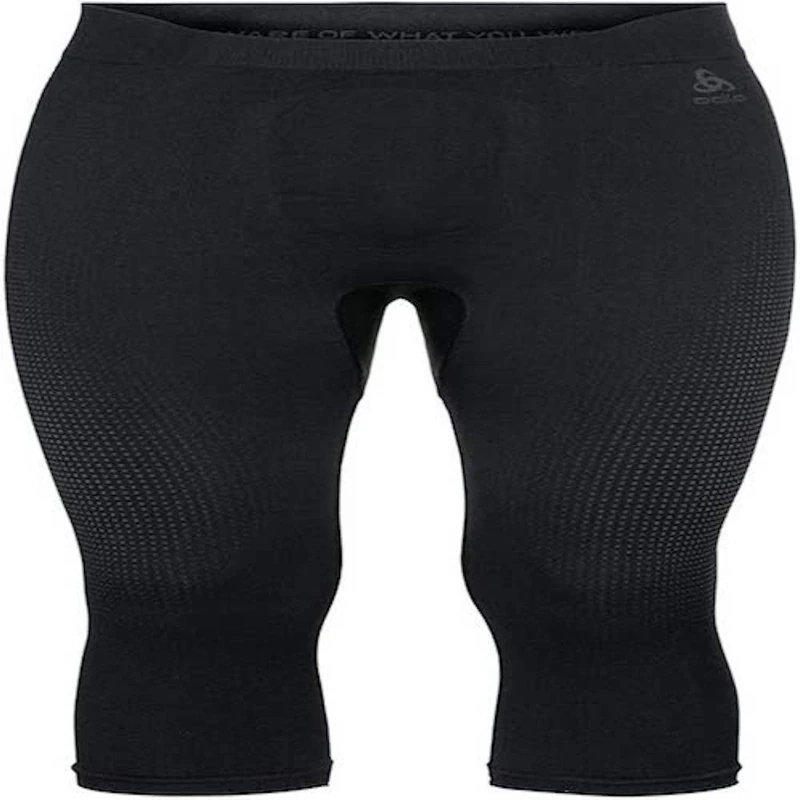 Odlo Men Functional underwear 3/4 pants PERFORMANCE WARM ECO, black - new odlo graphite grey, L
