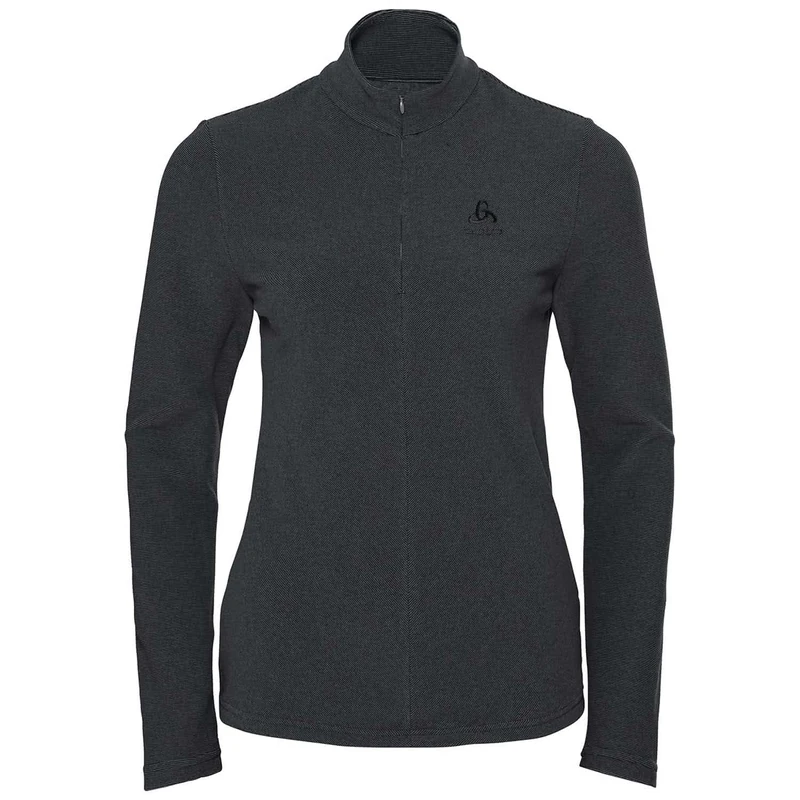 Odlo Women Long-sleeved shirt with zipper ROY, shale grey - black stripes, XXL
