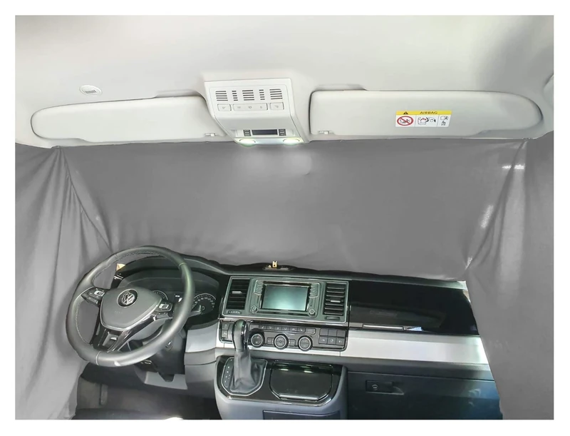 Front windscreen sun protection camping driver's cab curtains curtain compatible with Fiat Scudo 2 from 2007-2016 FB: F_GR - Image 1