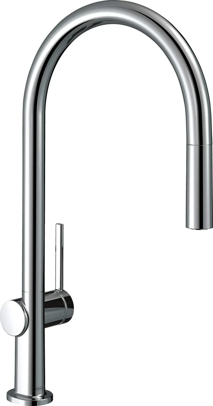 hansgrohe Talis M54 - kitchen tap with pull-out spray, 1 spray, kitchen sink tap with spout height 210 mm, kitchen mixer tap with swivel spout, chrome, 72802000