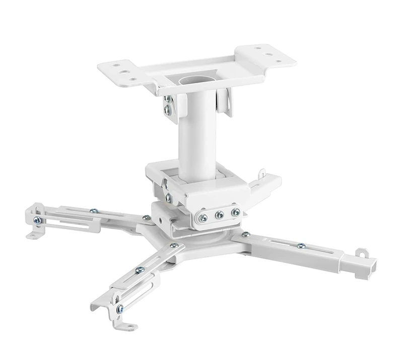 VIVOLINK - Heavy-Duty Projector Ceiling Mount - Small - For Pitched or Flat Ceiling - Fixed Ceiling Distance: 25.5cm - Projector Hole Distance: 13-47cm - Max Loading Capacity: 35kgs - White