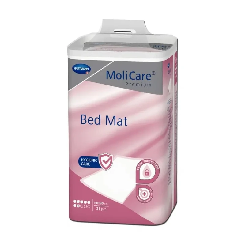 MoliCare Premium Bed Mat 7 Drops: Bed Protector Insert with Absorbent Core of Cellulose Flakes, 60 x 90 cm, 4 x 30 Pieces