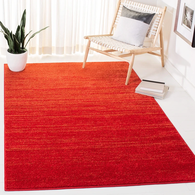 Safavieh Modern Ombre Indoor Woven Rectangle Area Rug, Adirondack Collection, ADR113, in Red/Grey, 91 X 152 cm for Living Room, Bedroom or Any Indoor Space