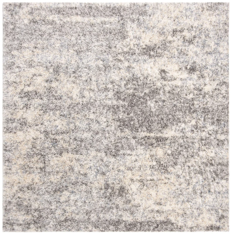 Safavieh Shag Rug for Living Room, Dining Room, Bedroom - Berber Shag Collection, Short Pile, in Grey, 91 X 91 cm