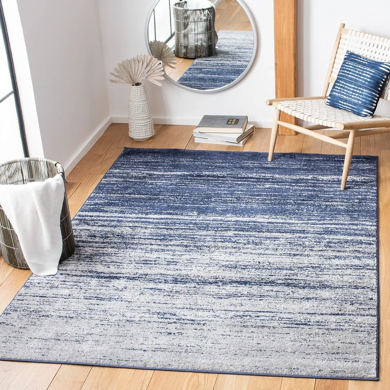 Safavieh Modern Ombre Indoor Woven Rectangle Area Rug, Adirondack Collection, ADR113, in Navy/Grey, 183 X 274 cm for Living Room, Bedroom or Any Indoor Space