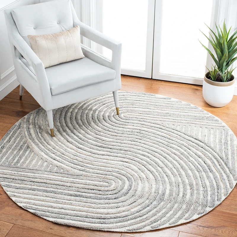 Safavieh Contemporary Rug for Living Room, Dining Room, Bedroom - Southampton Collection, Short Pile, in Beige, 183 X 183 cm