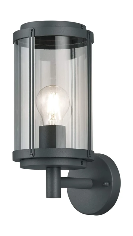 Trio Leuchten Tanaro 202360142 Outdoor Wall Light Die-Cast Aluminium Anthracite Plastic Clear Excluding 1 E27