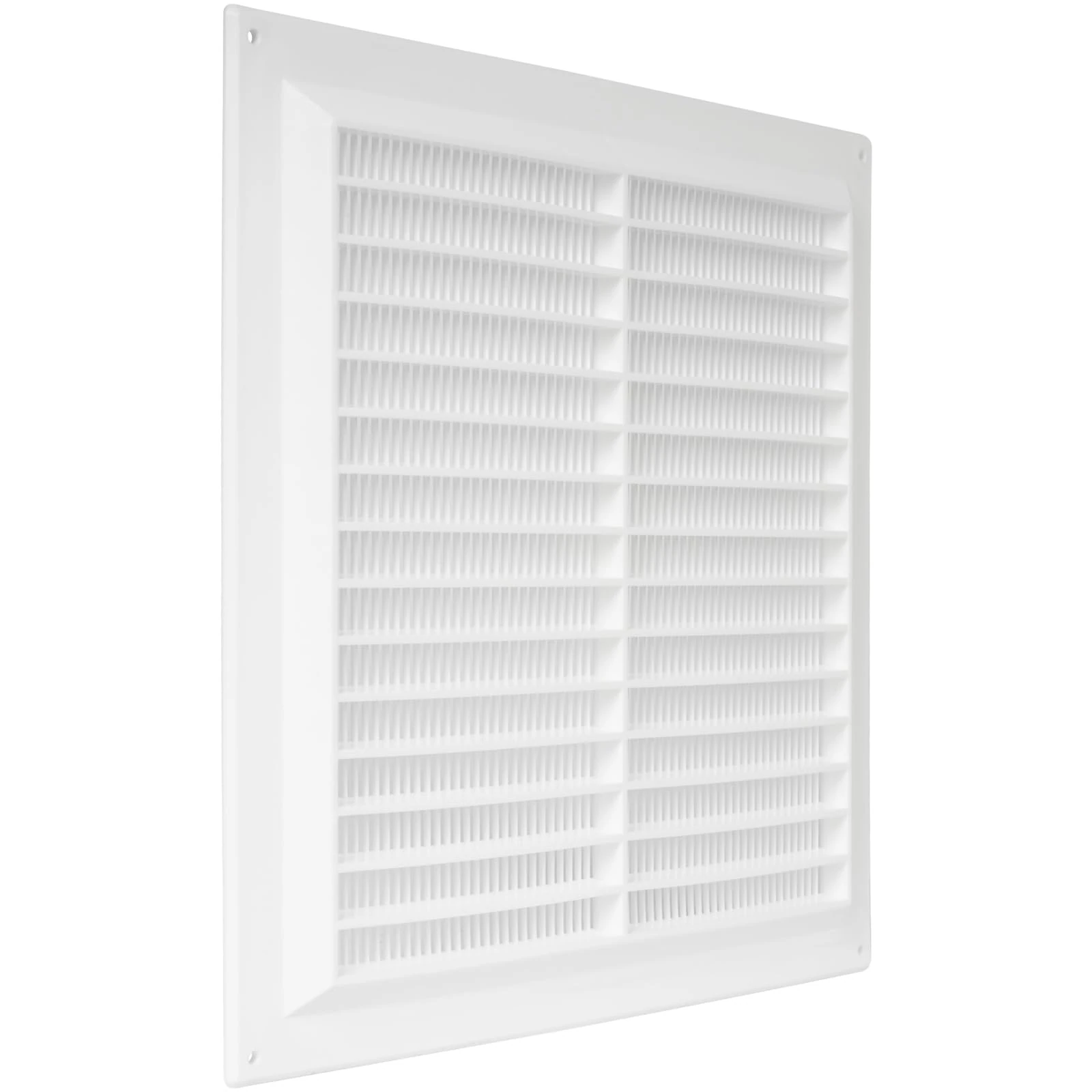 10'' x 10'' Inch / 246 x 246 mm Plastic Vent Cover - White - Square Soffit Vent - Exhaust Ventilation Louver - Air Inlet Grille Cover - Built-in Screen Mesh - HVAC Vent Duct Cover