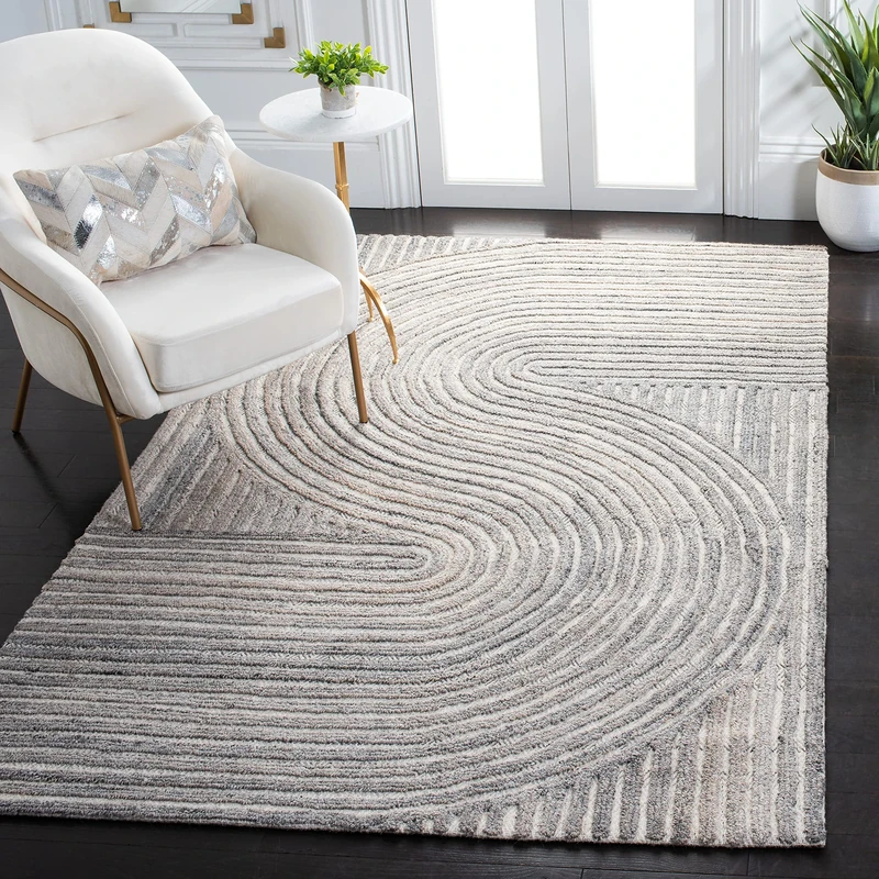 Safavieh Contemporary Rug for Living Room, Dining Room, Bedroom - Southampton Collection, Short Pile, in Beige, 122 X 183 cm