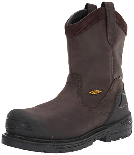 KEEN Utility Men's CSA Philadelphia Wellington Composite Toe Waterproof Puncture Resistant Work Boot Construction, Cascade Brown/Black, 7 Wide