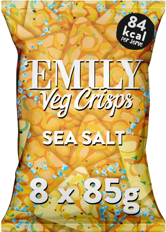 Emily Sea Salt Veg Thins 8 Packs of 80 g
