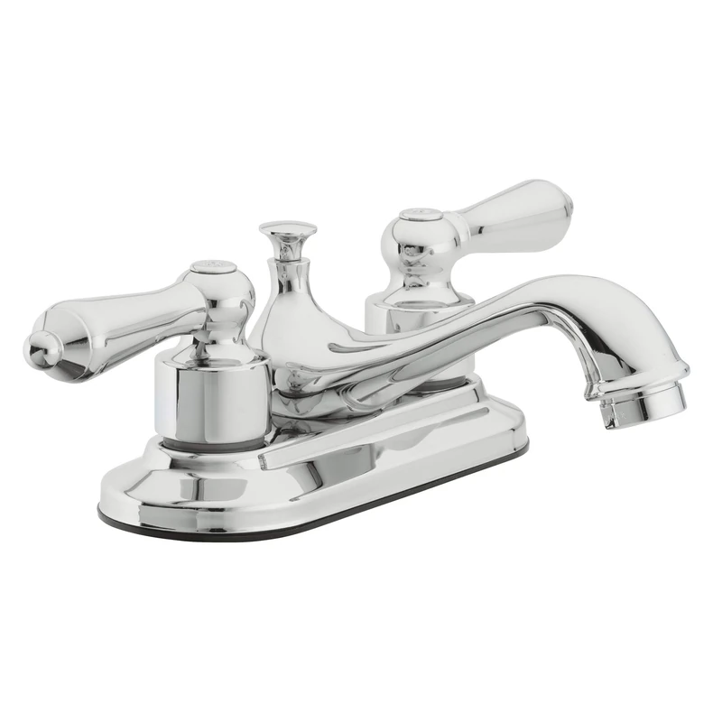 Aqua Vista 15-B42WTSP-CP-AV Two Handle Bathroom Faucet, Polished Brass