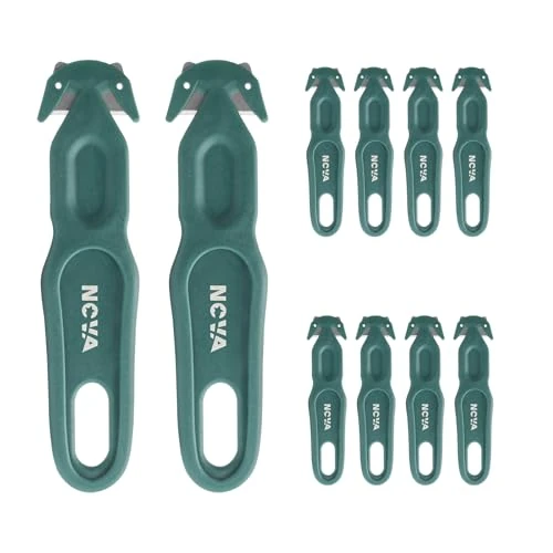 Nova Safety Cutter Tool - Green Ergonomic Box & Letter Opener, 10-Pack