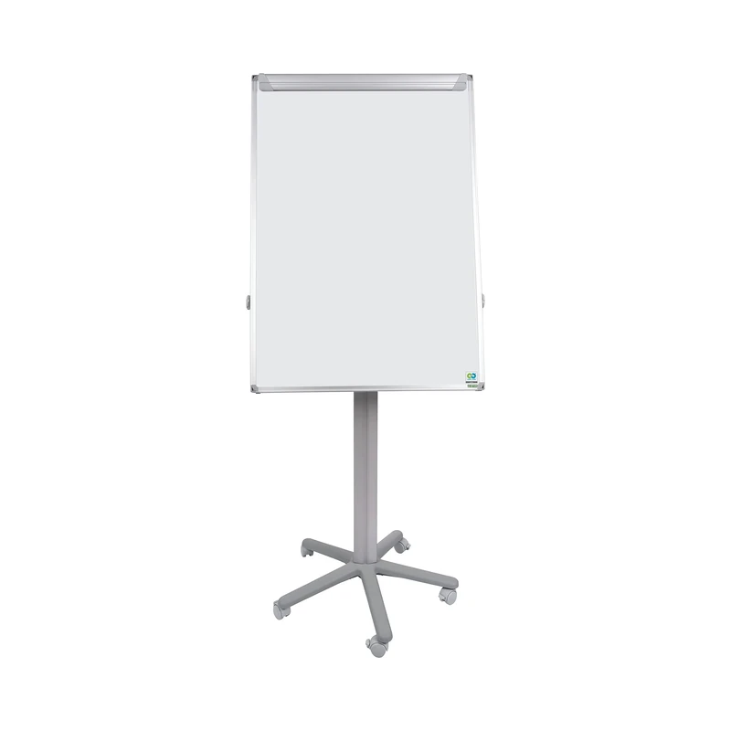 Bi-Office Earth Flipchart Mobile Non Magnetic Easel, 70 x 100 cm (Euro size), Dry Wipe Surface, Aluminium Frame, Grey Details Structure