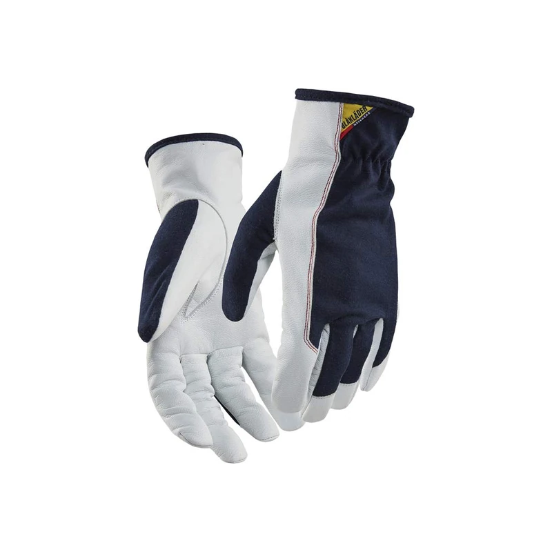 Blaklader 2803145886109 Leather Work Gloves, Dark Navy/White, Size 9