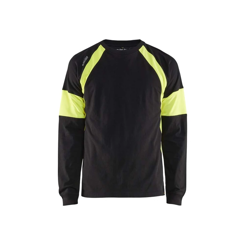 Blaklader 352010309933M Long-Sleeve T-Shirt, Black/High Vis Yellow, Size M