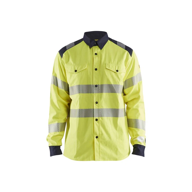 Blaklader 323915173389XXL Multinorm Shirt, High Vis Yellow/Navy, Size XXL