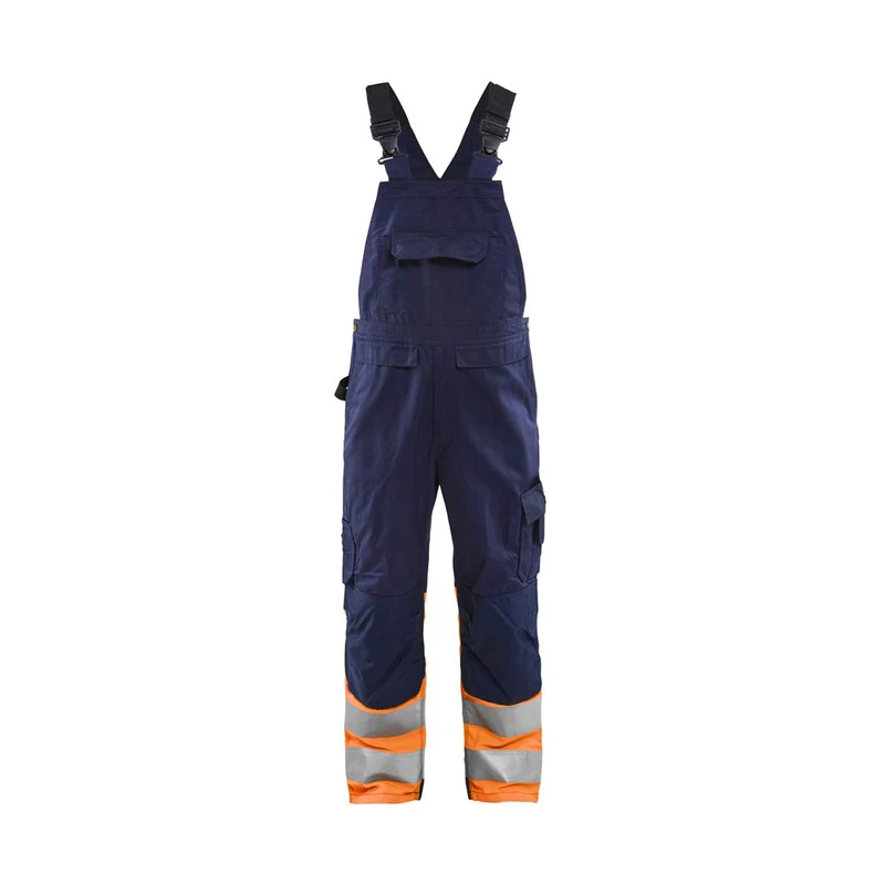 Blaklader 266218008953D108 High Vis D108 Dungarees, Navy/Orange, Size D108