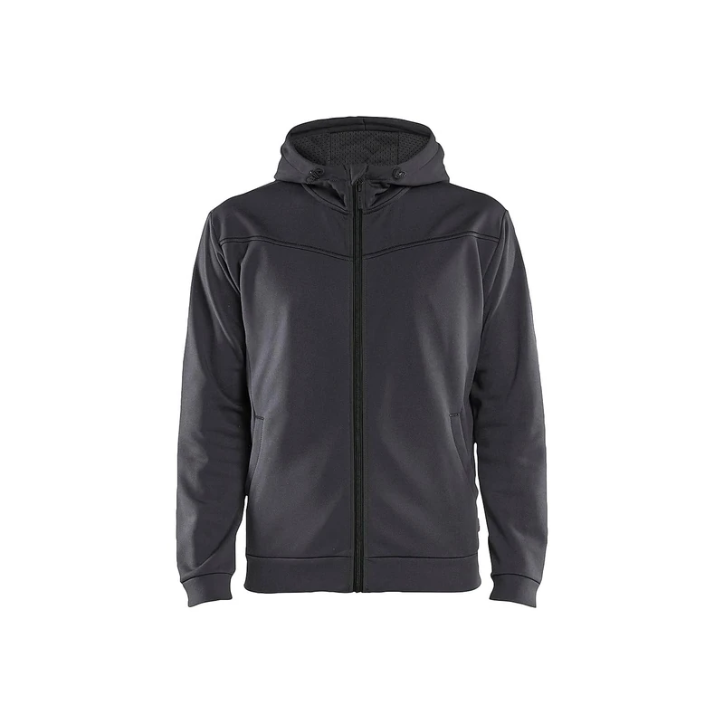 Blaklader 336325269699XXL Hoodie with Zip, Medium Grey/Black, Size XXL