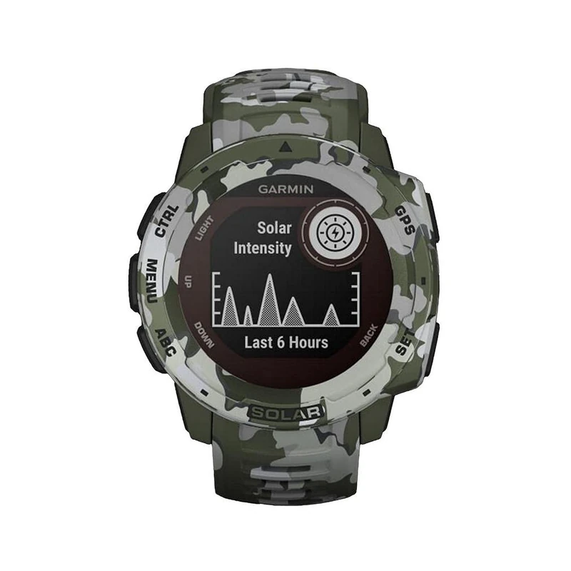 Garmin Instinct Solar, Solar-powered Rugged Outdoor Smartwatch, Built-in Sports Apps and Health Monitoring, Lichen Camo