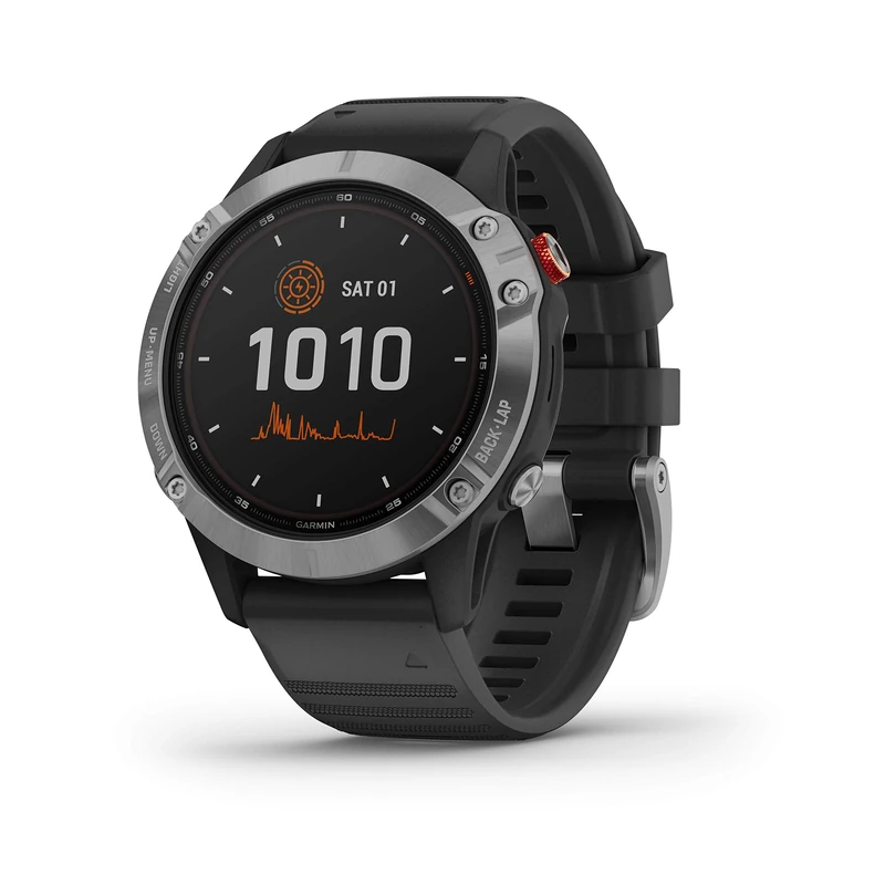 Garmin fēnix 6 SOLAR (47 mm), Multisport GPS Smartwatch, Solar Charging, Advanced Health and Training Features, Ultratough Design Features, Up to 14 days battery life, Black