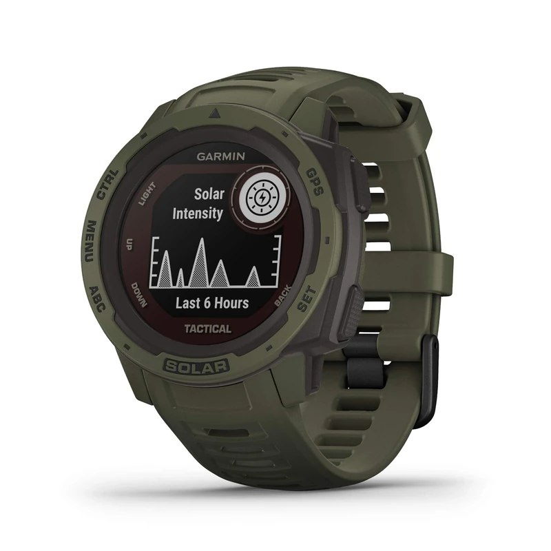 Garmin Instinct Solar Tactical, Solar-powered Rugged Outdoor Smartwatch with Tactical Features, Built-in Sports Apps and Health Monitoring, Moss Green