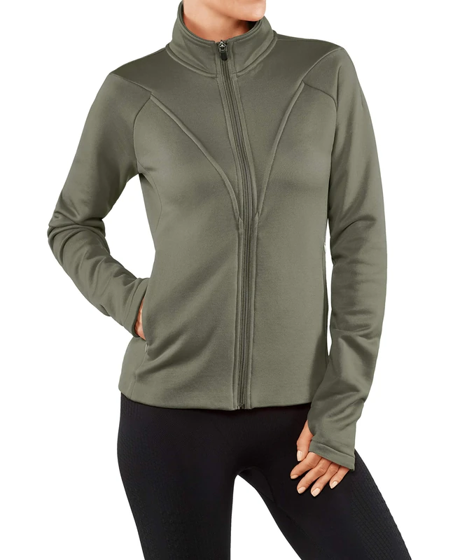 FALKE 37904 Women's Sweat Jacket, womens, Women's sweat jacket., 37904, Vetiver, S