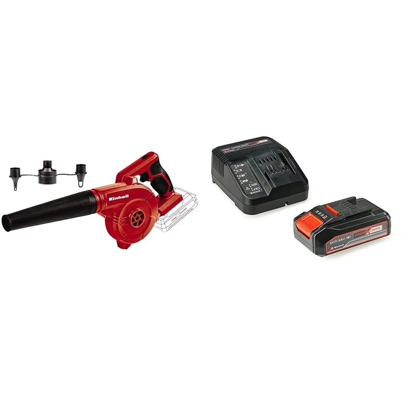 Einhell TE-CB 18/180 Li Power X-Change 18V Cordless Air Blower With Battery And Charger | 180 km/h Air Duster For Home, Car, Garage And DIY Workshop Use | Rechargeable Universal Blower Kit