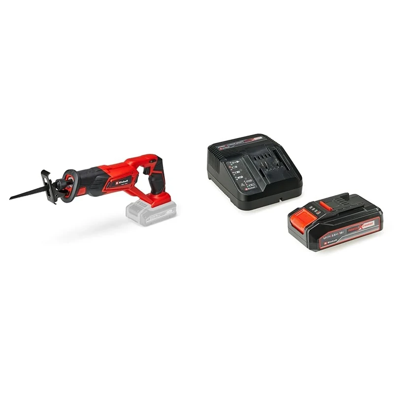 Einhell Power X-Change Cordless Reciprocating Saw - 22mm Stroke, 18V Electric Saw to Cut Wood, Plastic & Metal - TE-AP 18/22 Li + 2.5Ah PXC Lithium-ion Battery