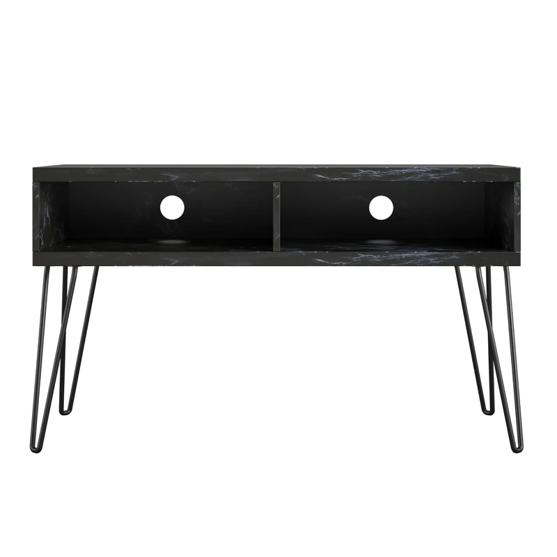 Novogratz Athena TV Stand 42 Inch, Black Marble Look