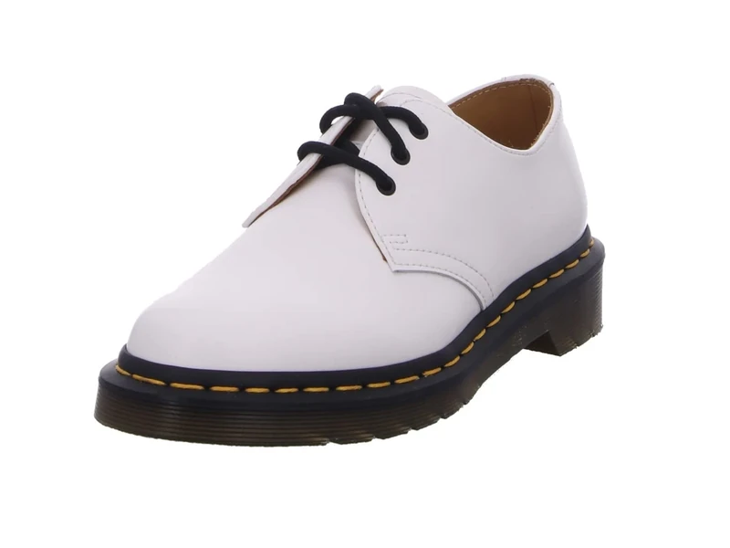 Dr. Martens Men's Half Shoes, White Patent Lamper, 6 UK