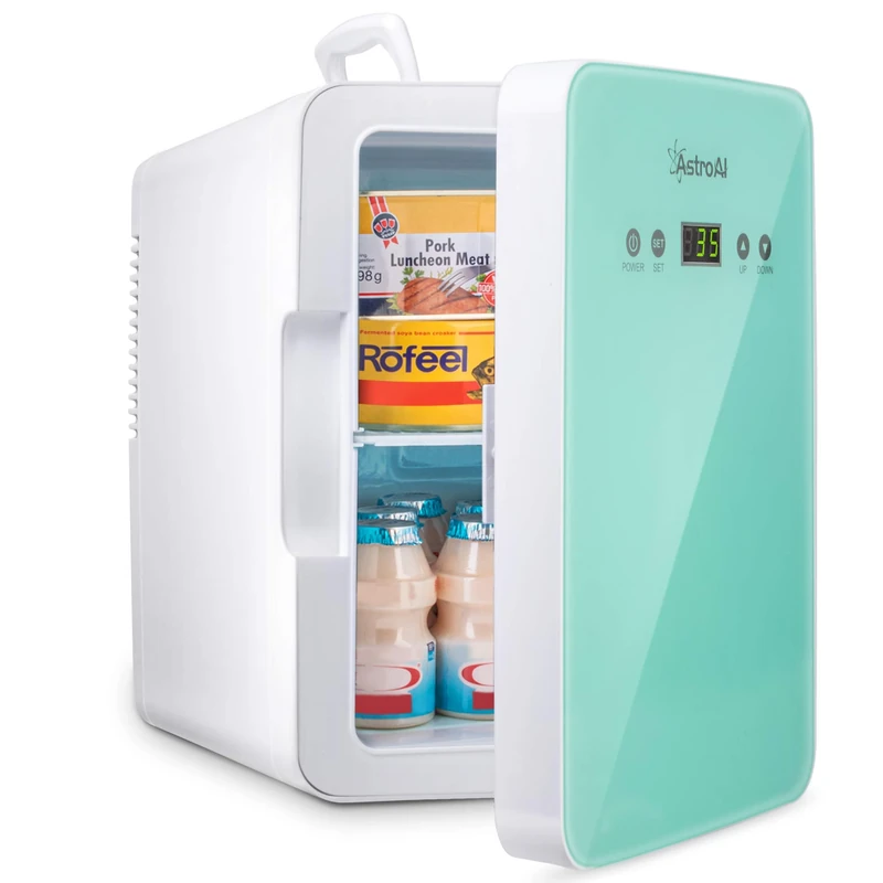 AstroAI Mini Fridge 6 Litre/8 Can Skincare Fridge for Bedroom - With Upgraded Temperature Control Panel, AC/12V DC Thermoelectric Portable Cooler and Warmer