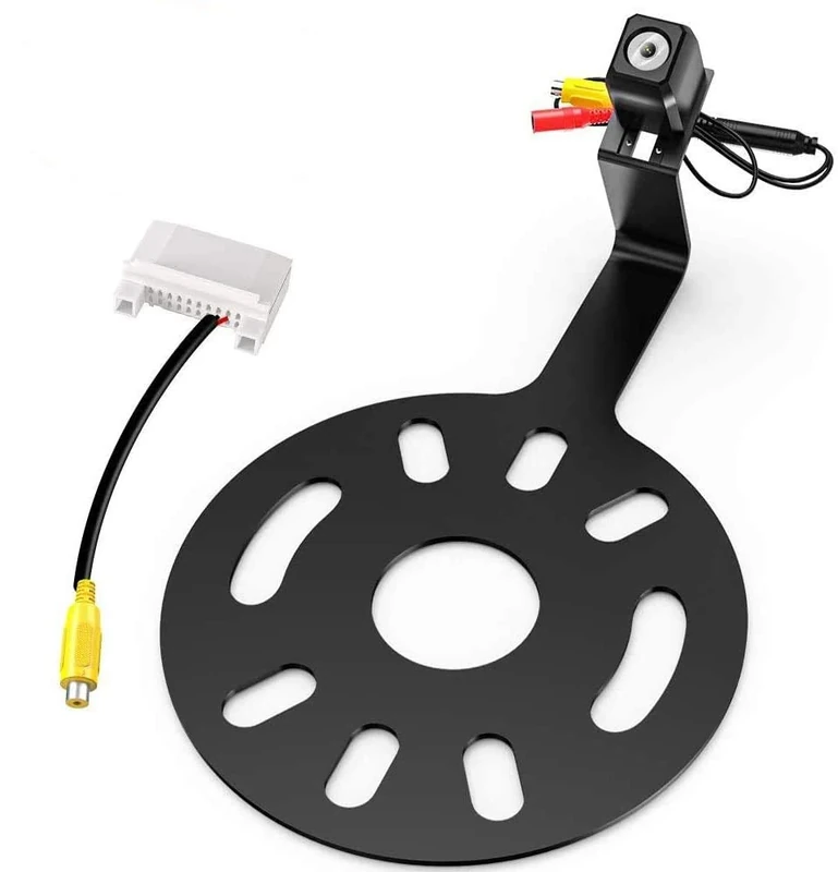 Backup Camera Compatible with Jeep Wrangler JK 2007-2018 Spare Tire Adjustable Mount Reverse Parking Aftermarket Camera with Radio Input RCA Harness AV Cable