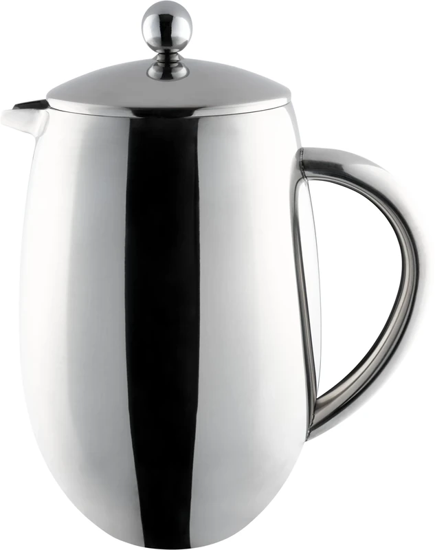 Café Ole 12 Cup Double Walled Bellied Cafetiere French Press Coffee Maker, Mirror, 1.5 Litre, BFD-12