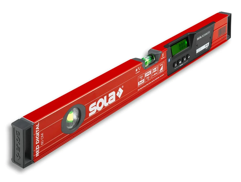SOLA 1730801 Electronic Inclination Spirit Level Red 60 Digital Length 600 mm Red 60 cm