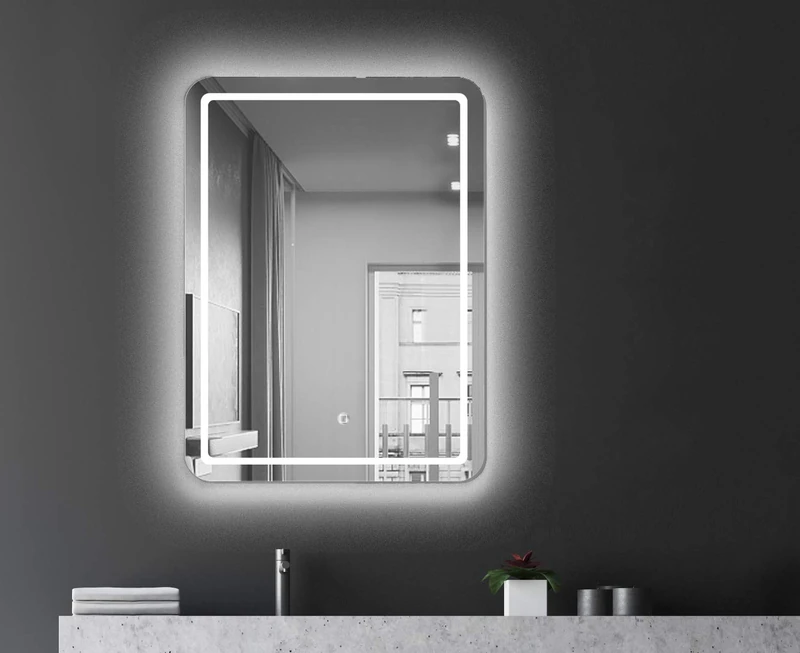 Talos bathroom mirror with lighting Cultura - bathroom mirror in 60 x 80 cm - bathroom mirror LED with surrounding ambient light