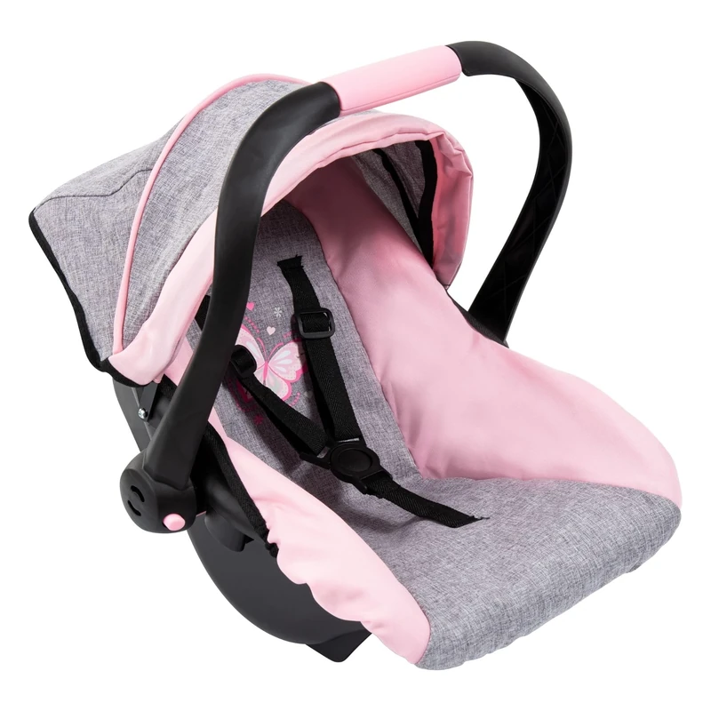 Bayer Deluxe Dolls Car Seat - Baby Doll Travel Car Seat with Sun Canopy - Ergonomic Handle, Safety Seat Belt, Doll Accessories for 46cm Dolls - Role Play Birthday Gifts for Girls, Boys