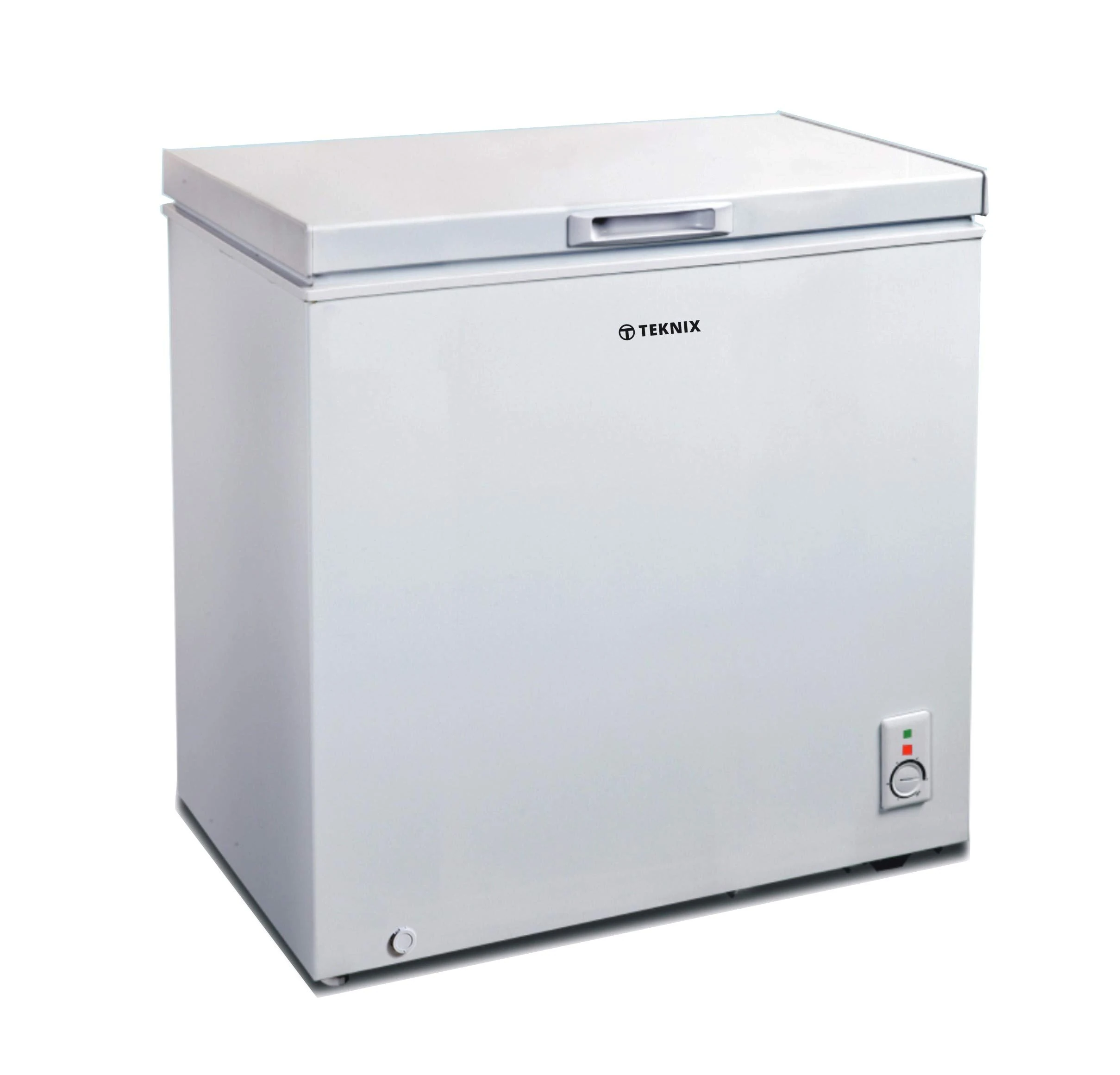 Teknix CH141 Freestanding Chest Freezer - 141L Capacity - Suitable for Garages, Outbuildings and Sheds - Refrigeration Mode - Temperature Control - 4 Star Freezer Rating - White