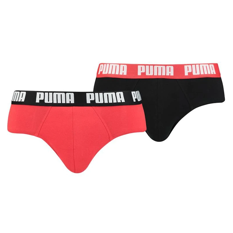 PUMA Men's Briefs (Pack of 2), Red/Black, L