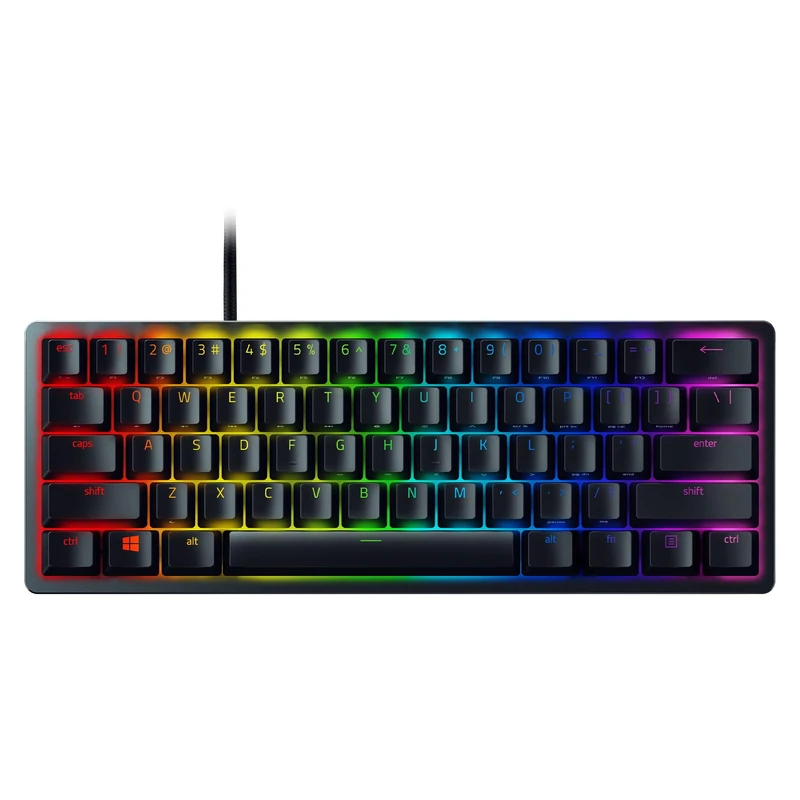 Razer Huntsman Mini (Purple Switch) - 60% Compact Gaming Keyboard (Clicky Optical-Mechanical Switches, Doubleshot PBT Keycaps, Detachable USB-C Cable) US Layout | Black