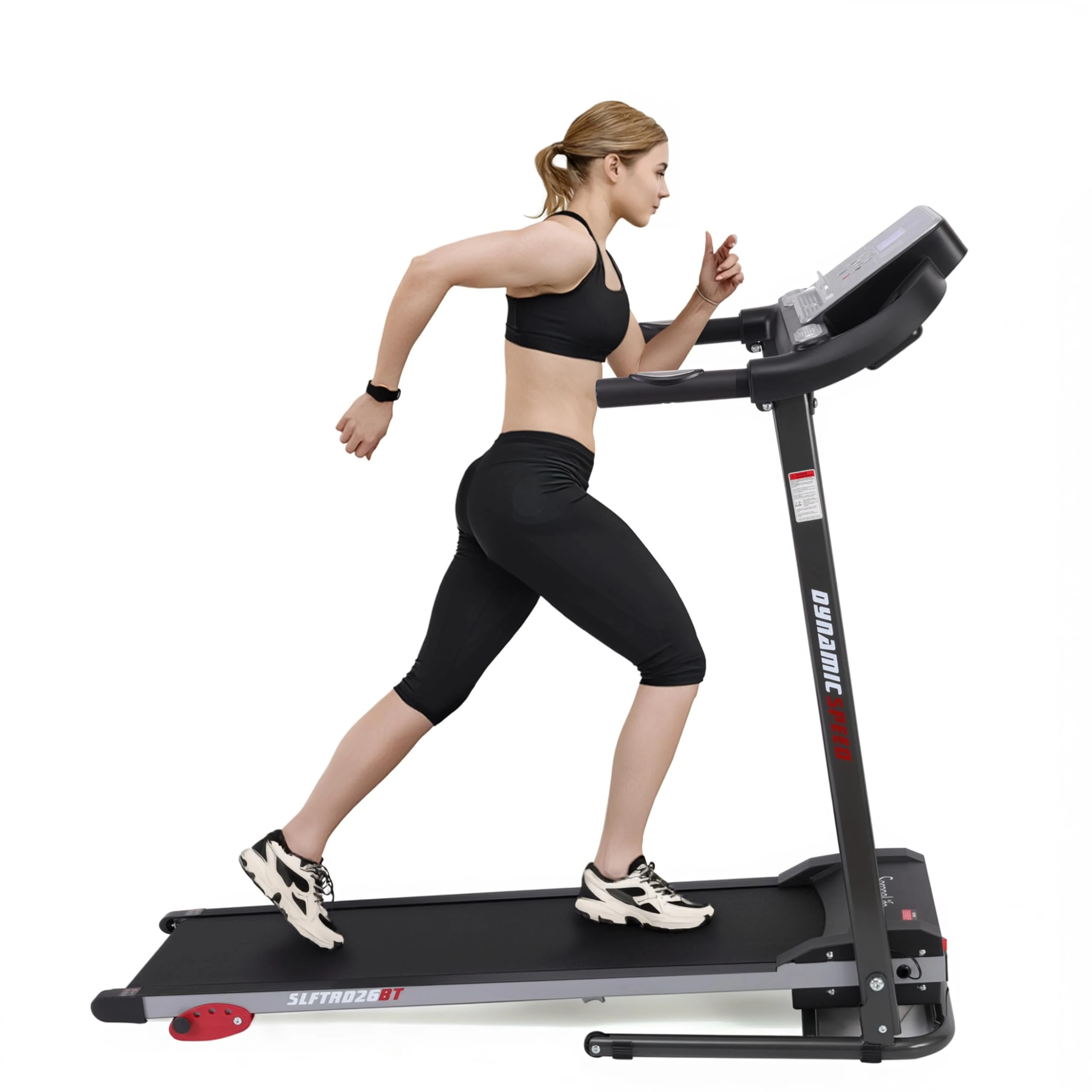 SereneLife Folding Treadmill, Electric Running & Walking Pad, Under Desk Foldable Home Fitness Equipment, Cardio Exercise Machine for Home/ Office/Gym, Bluetooth Connectivity