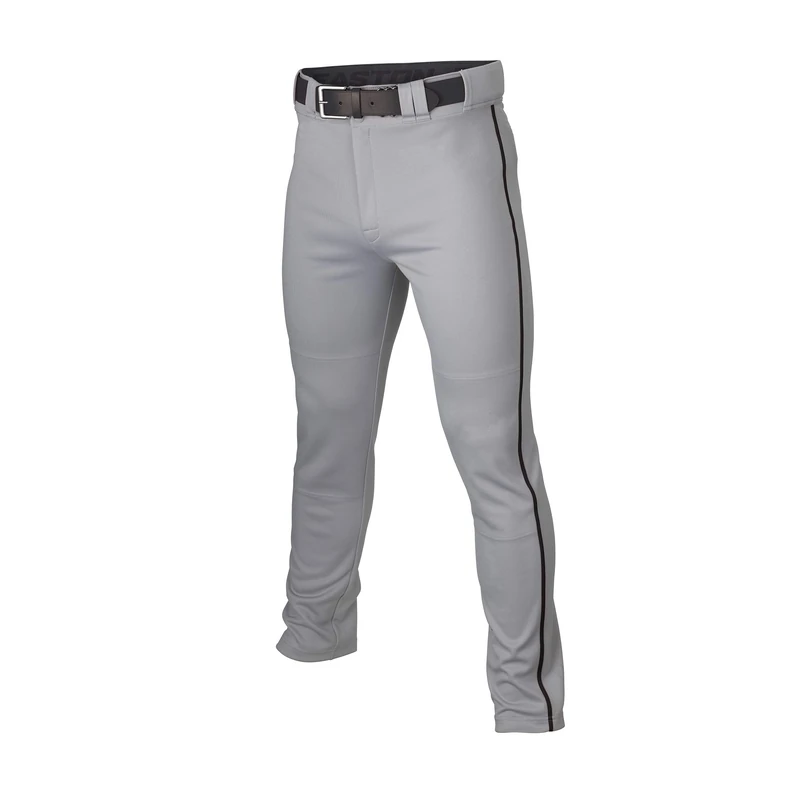 Easton Rival+ Baseball Pant | Full Length/Semi-Relaxed Fit | Adult Sizes | Solid & Piped Options Grey/Black