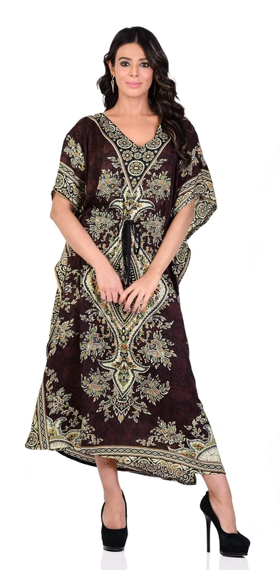 Shah Crafts. Women Kaftan Dress Tunic Kimono Long Maxi Beach Cover Up Casual Night Gown Loungewear Nightdress Bikini Tunic Caftans Plus Size