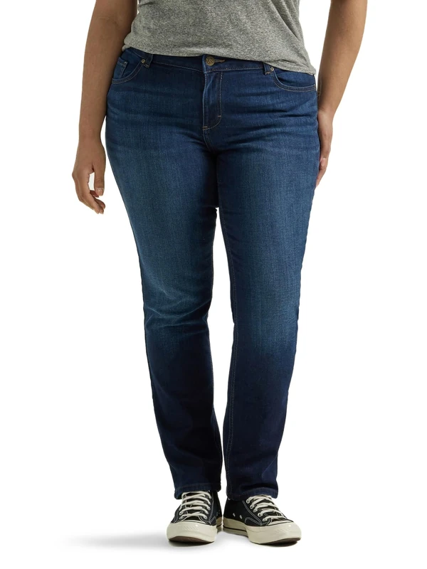Lee Women's Regular Fit Straight Leg Jean, Nightshade, 24 Plus Long