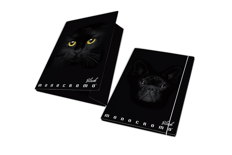 Folder 3 Flap Back 1,2; Monochrome Black, Pack of 6