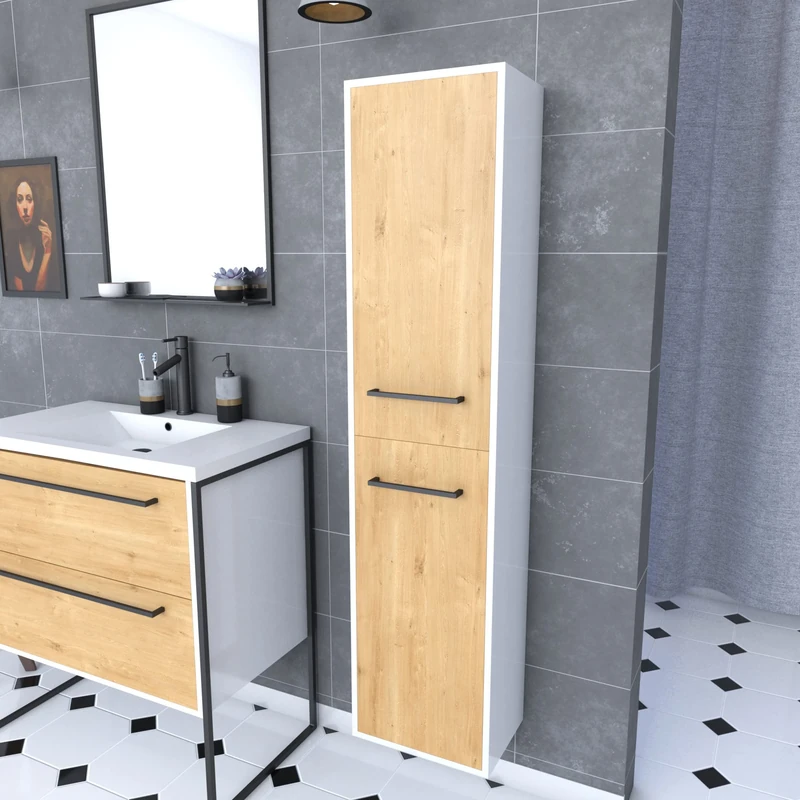 Aurlane PACM037 Structura P037 Bathroom Column, Black/White