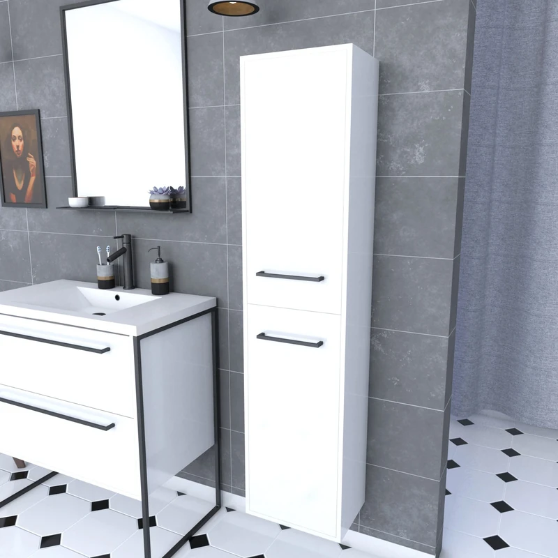 Aurlane PACM015 Structura P015 Bathroom Column, Black/White