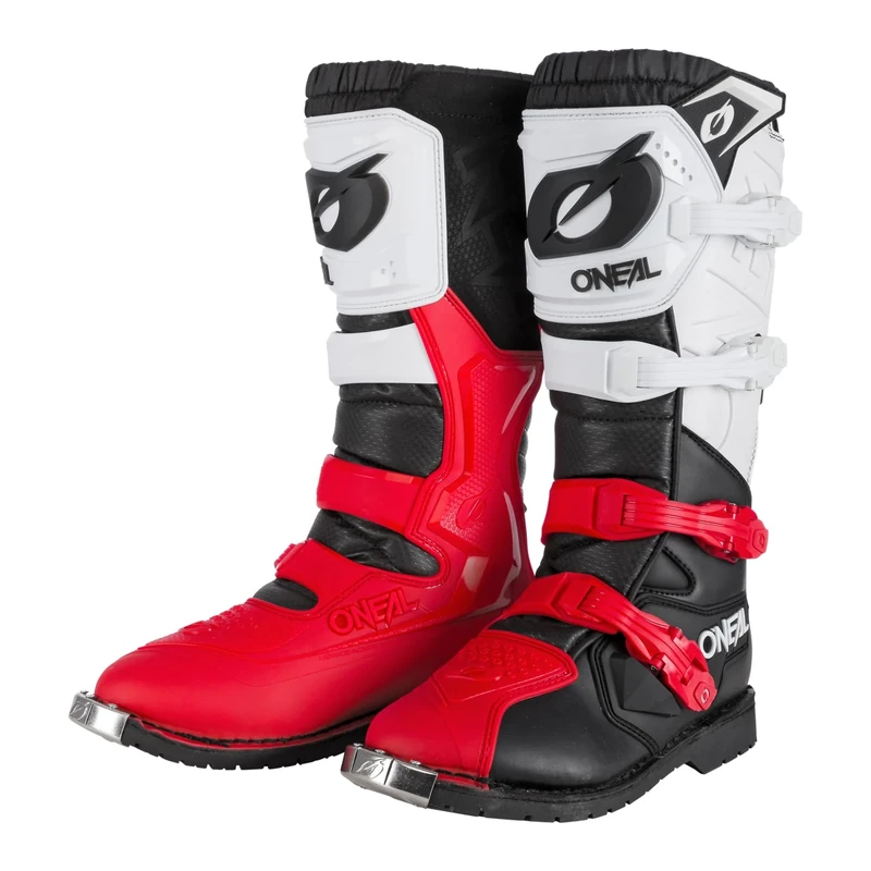 O'NEAL | Motocross Boots | Enduro Motorcycle | Comfort due to Air-Mesh-Insole, four buckles, synthetic material | Boots Rider Pro | Adult | Black White Red | Size 42