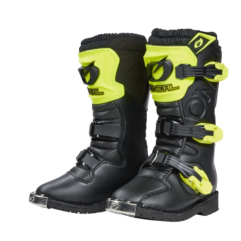 O'NEAL | Motocross Boots | Kids | Enduro Motorcycle | Comfortable Air-Mesh, four buckles, synthetic material | Boots Rider Pro Youth | Black Neon Yellow | Size 13/32…