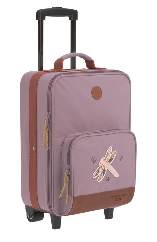 LÄSSIG Adventure Children trolley travel case with packing straps and wheels from 3 years, 46 cm, 18 L, Dragonfly purple